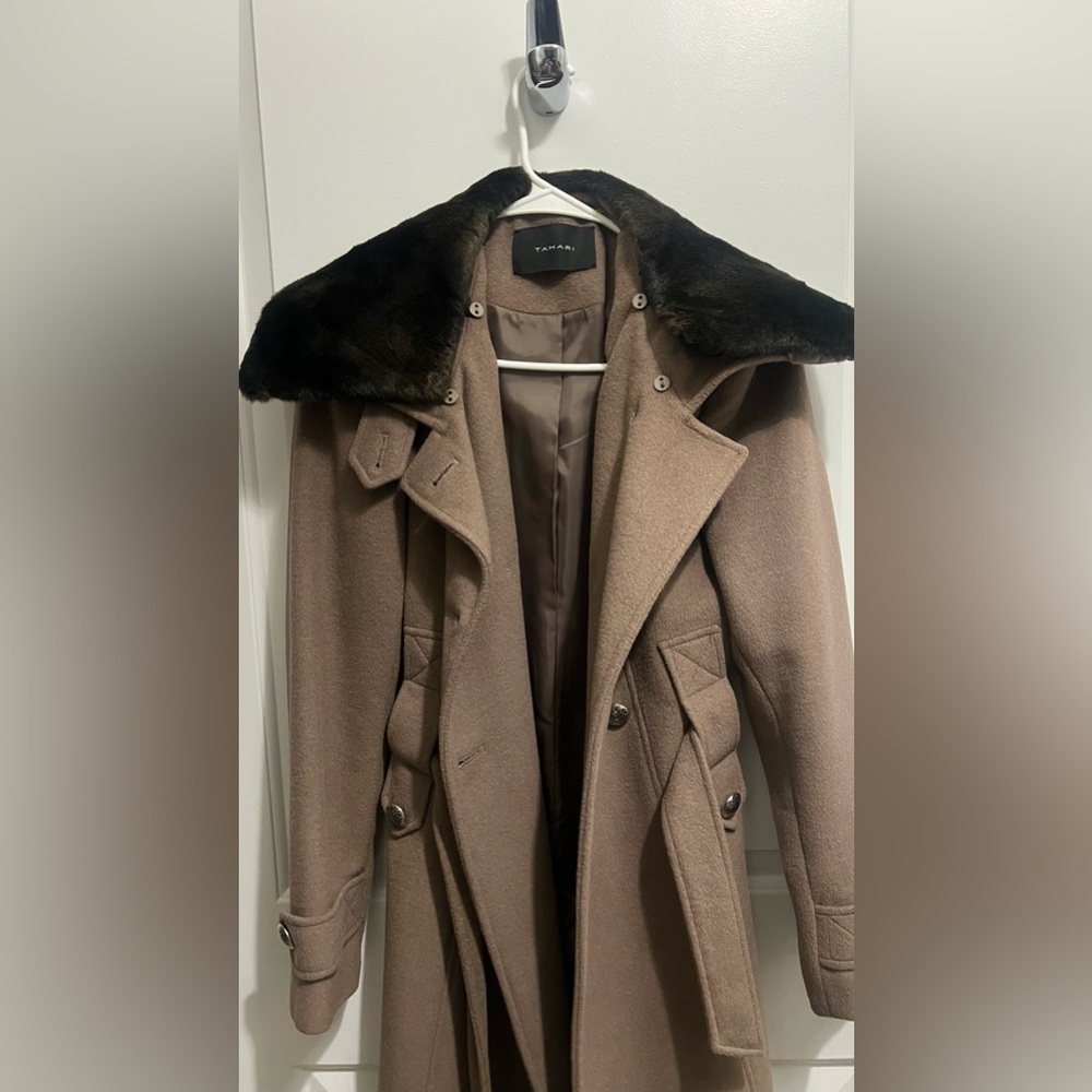 Tahari brown coat